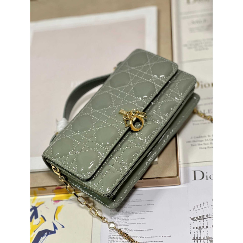 D*or mini miss D*or bag patent leather sage green