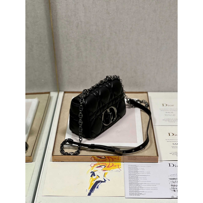 D*or black caro oversized cannage mini bag