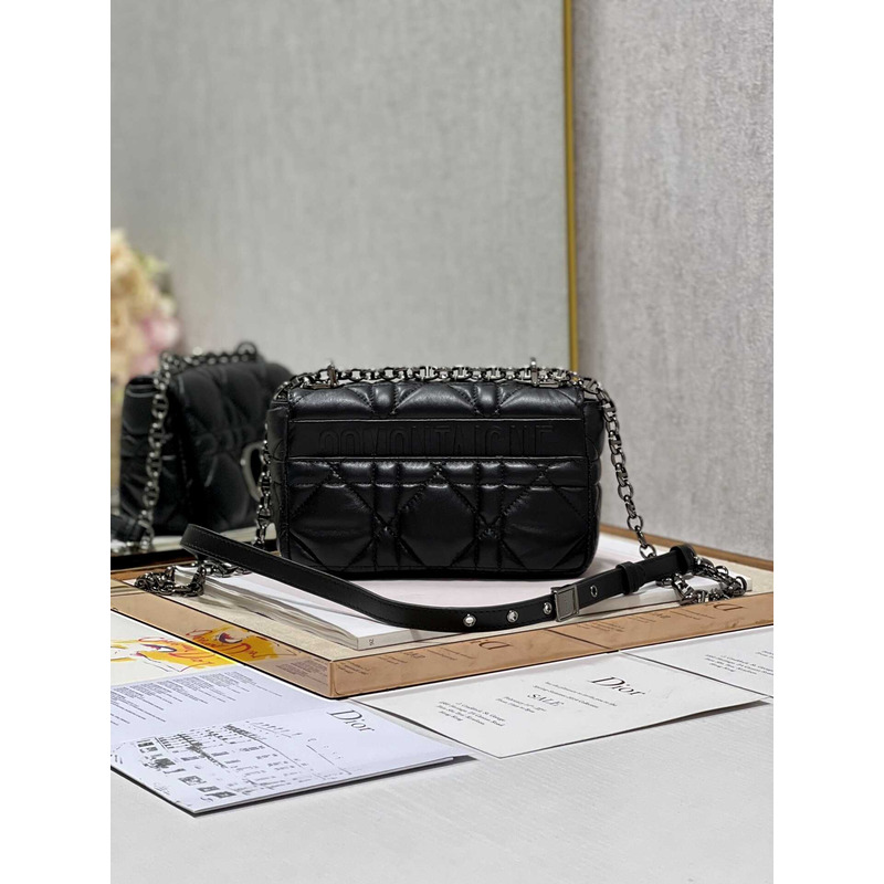 D*or black caro oversized cannage mini bag