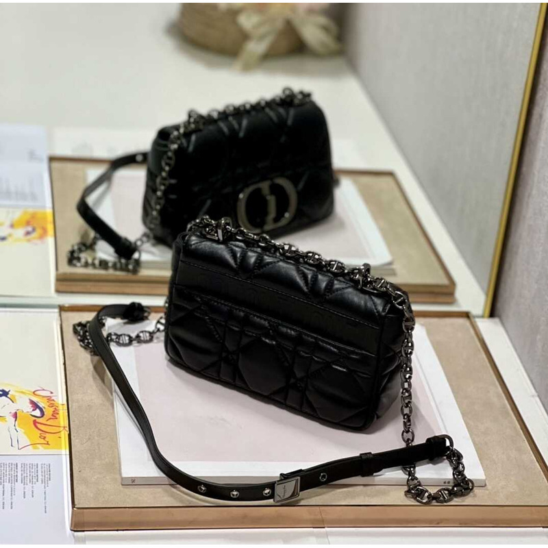 D*or black caro oversized cannage mini bag