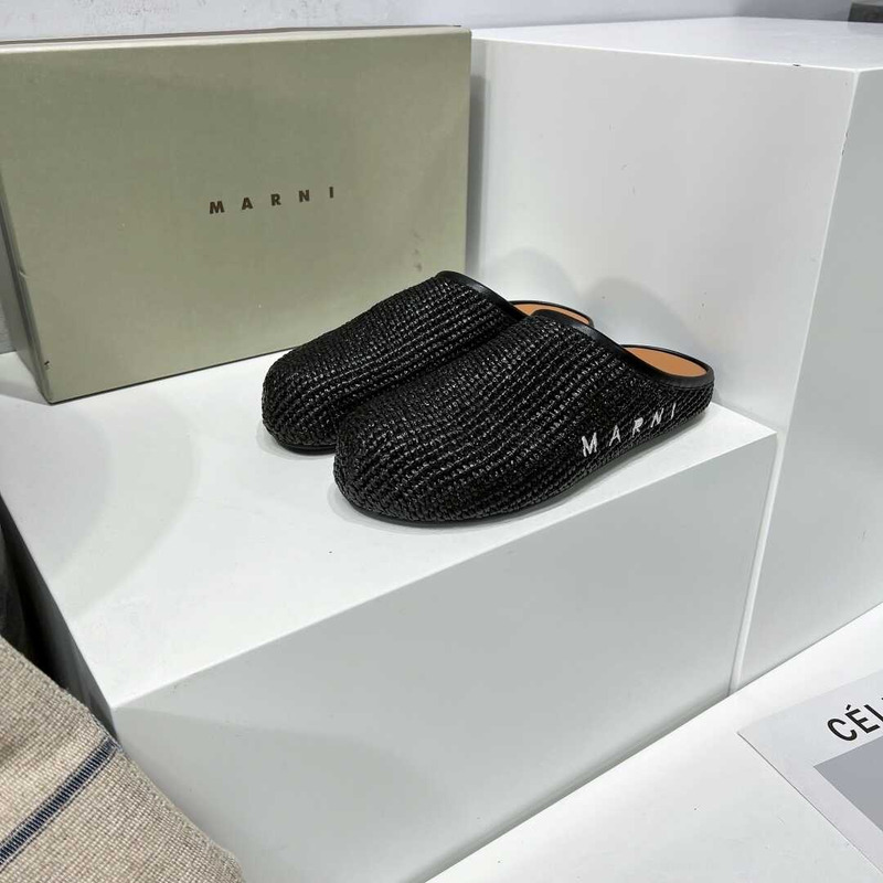 Marni Black Sabot Loafers