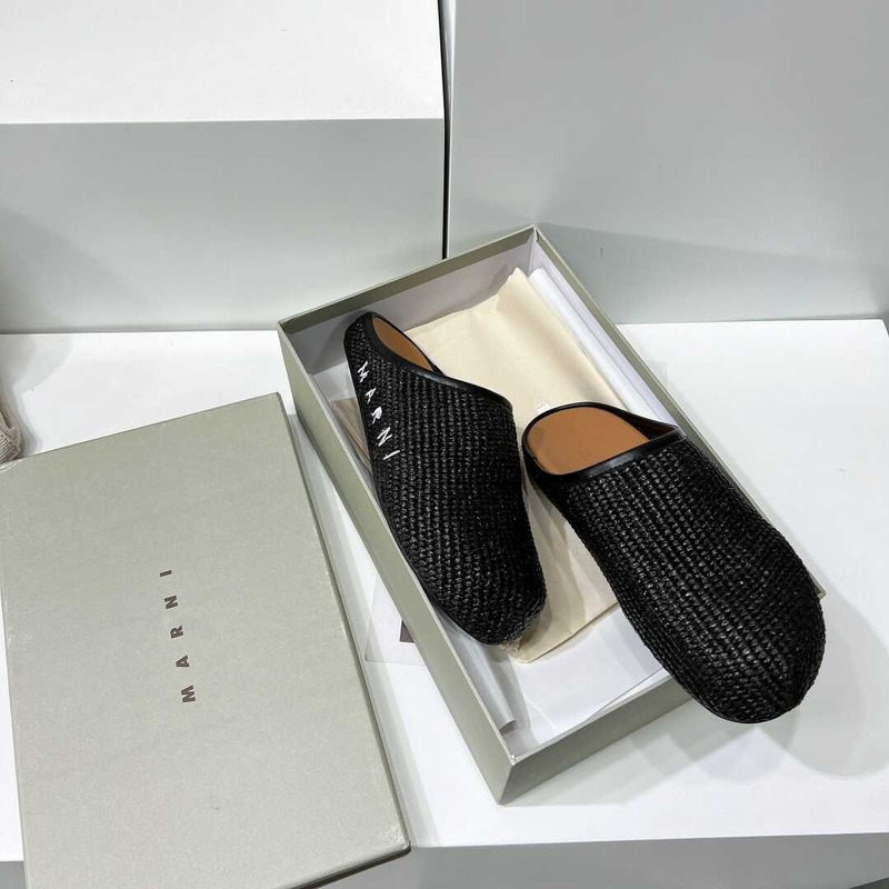 Marni Black Sabot Loafers