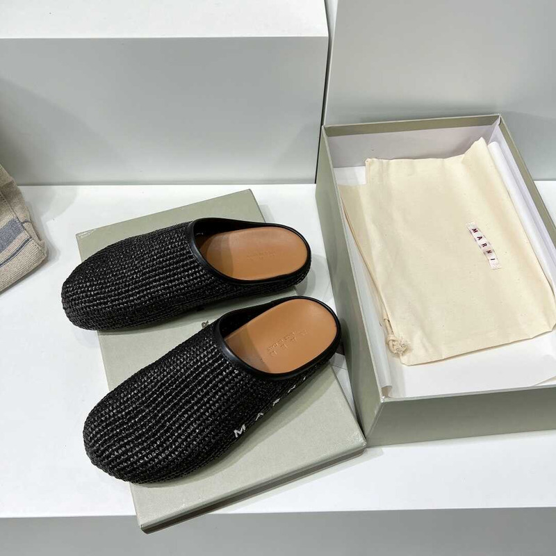 Marni Black Sabot Loafers