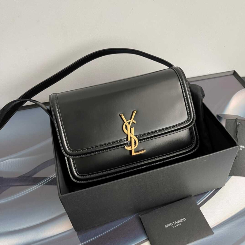 Saint Laurent Leather Messenger Bag Black