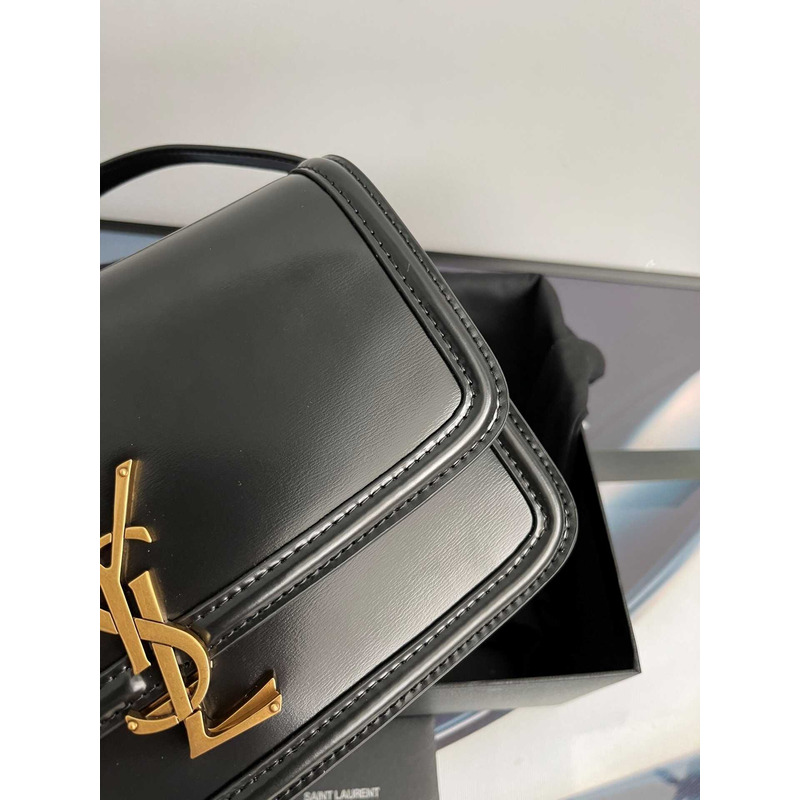 Saint Laurent Leather Messenger Bag Black