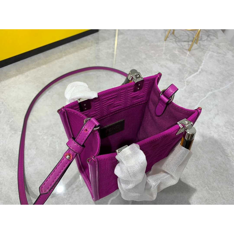 F**di purple mesh sunshine mini crossbody tote bag