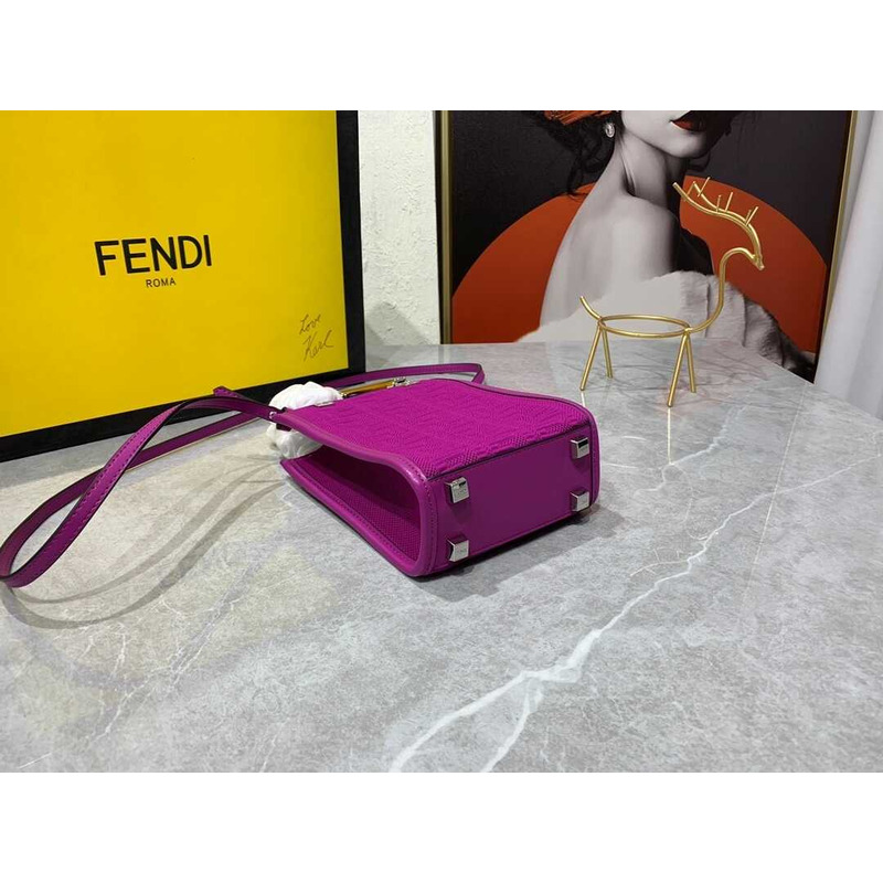 F**di purple mesh sunshine mini crossbody tote bag