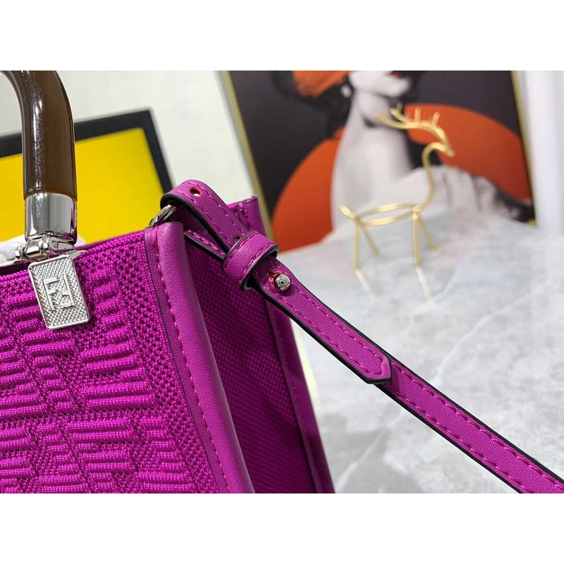 F**di purple mesh sunshine mini crossbody tote bag