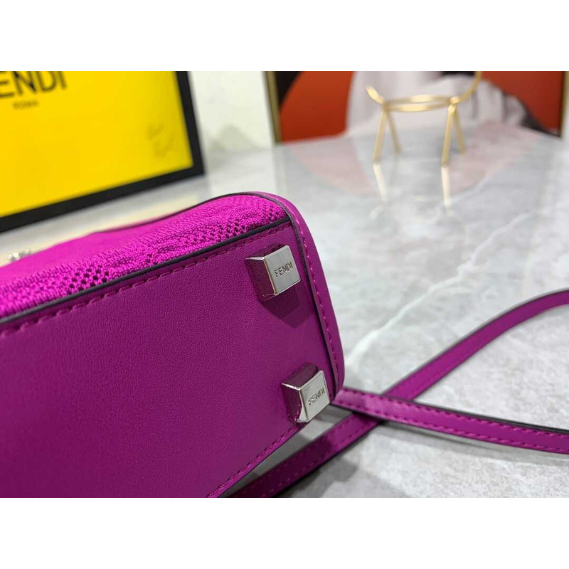 F**di purple mesh sunshine mini crossbody tote bag