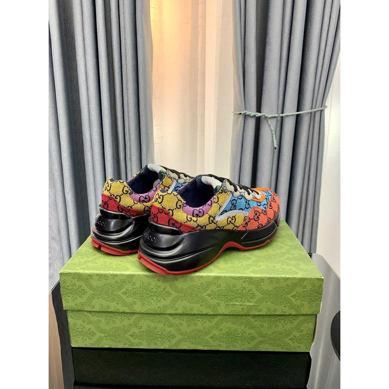 G*u*i  multicolor black gg rhyton dad sneakers