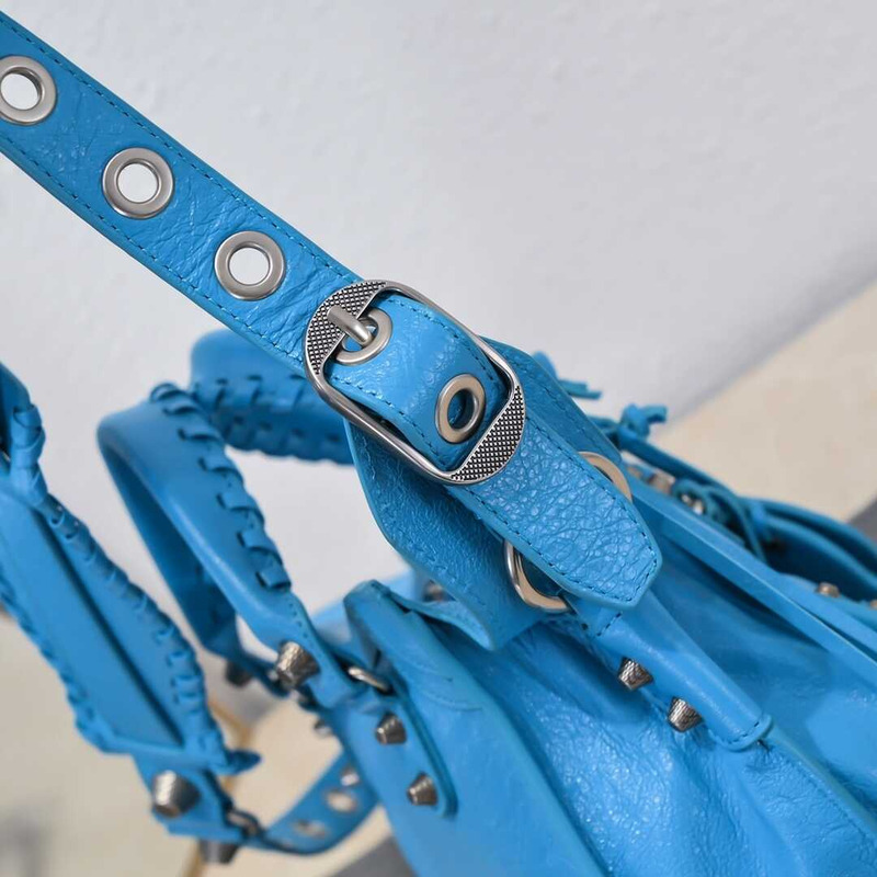 Ba*len*cia*ga women neo cagole xs handbag in blue arena lambskin