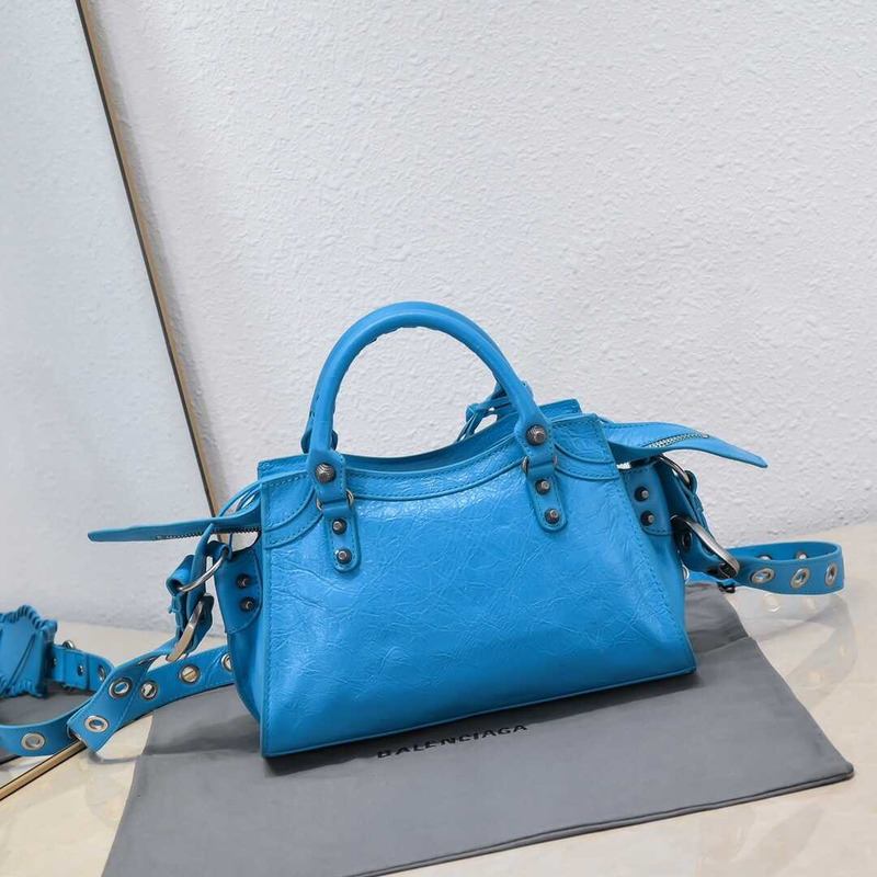 Ba*len*cia*ga women neo cagole xs handbag in blue arena lambskin