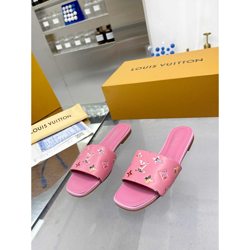 l**is V*t*n revival flat mule slides pink