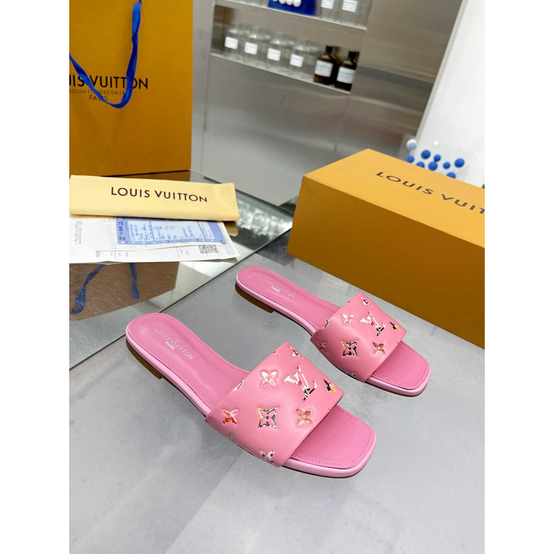 l**is V*t*n revival flat mule slides pink