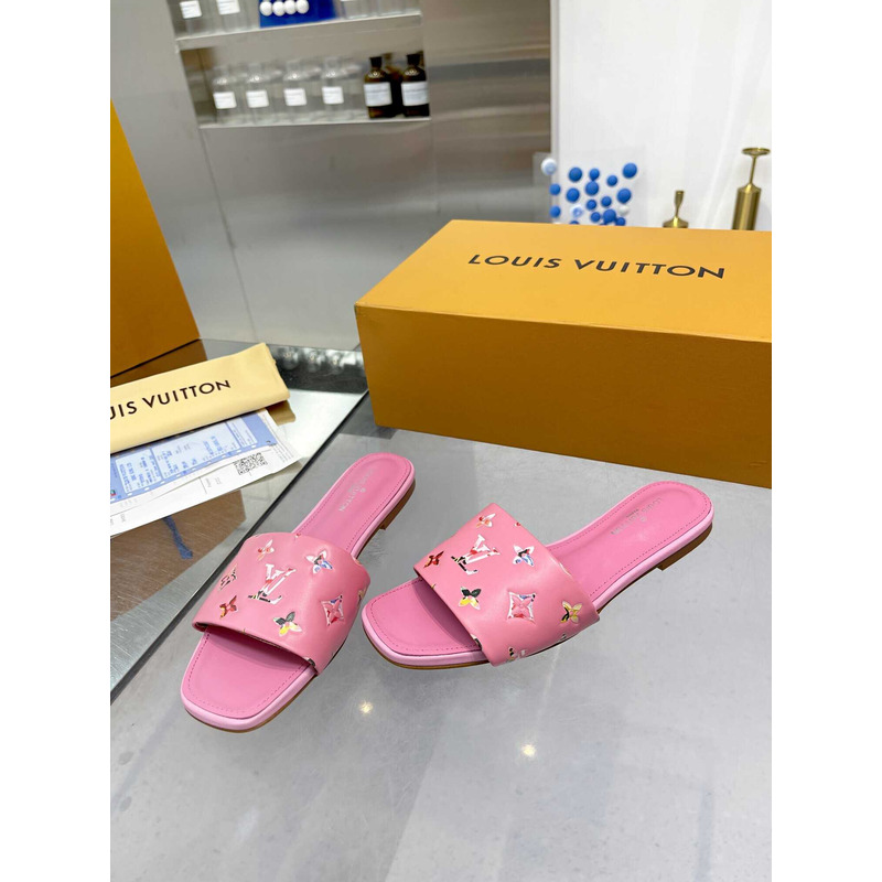 l**is V*t*n revival flat mule slides pink