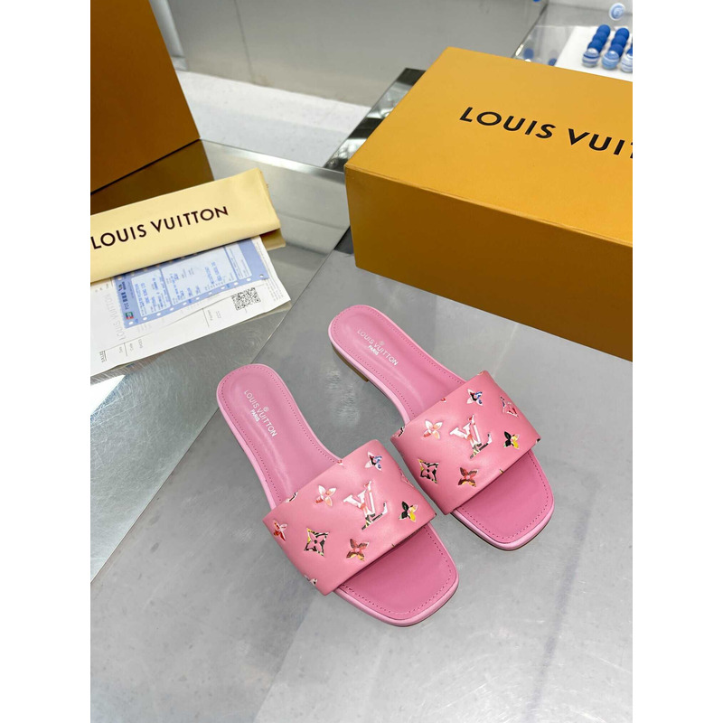 l**is V*t*n revival flat mule slides pink