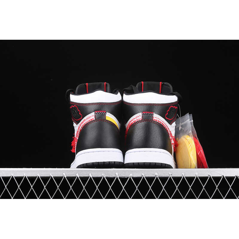 Jordan 1 Retro High Defiant White Black Gym Red