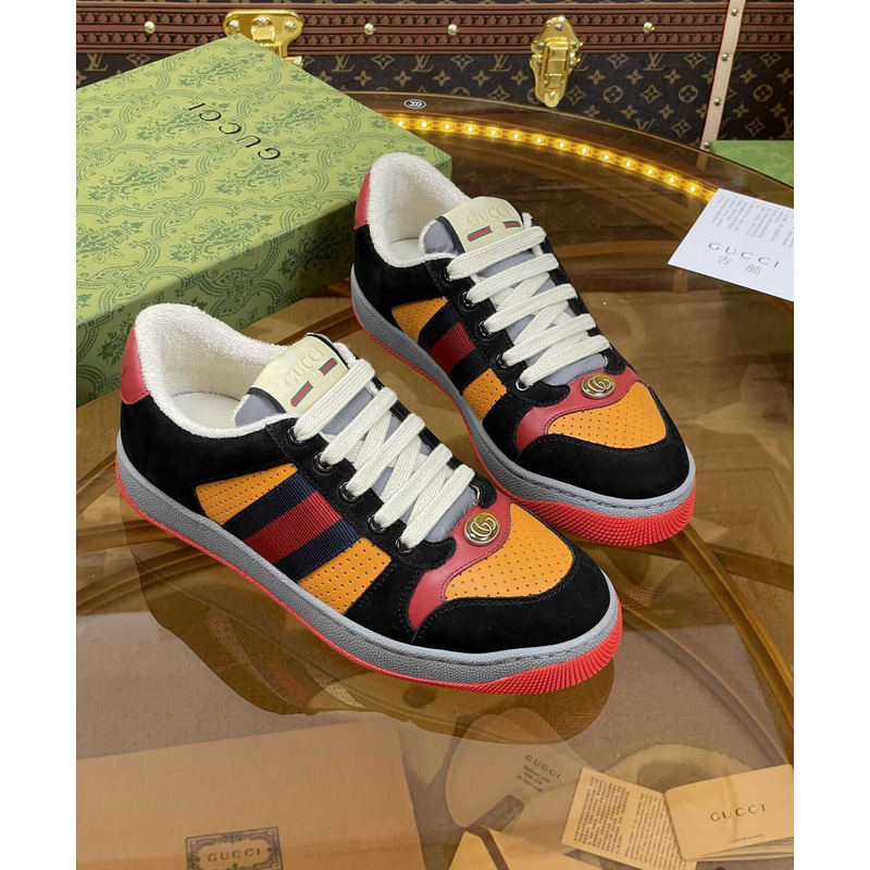 G*u*i screener sneakers black orange