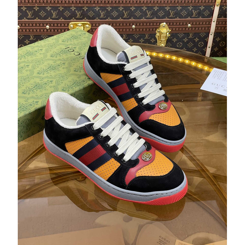 G*u*i screener sneakers black orange