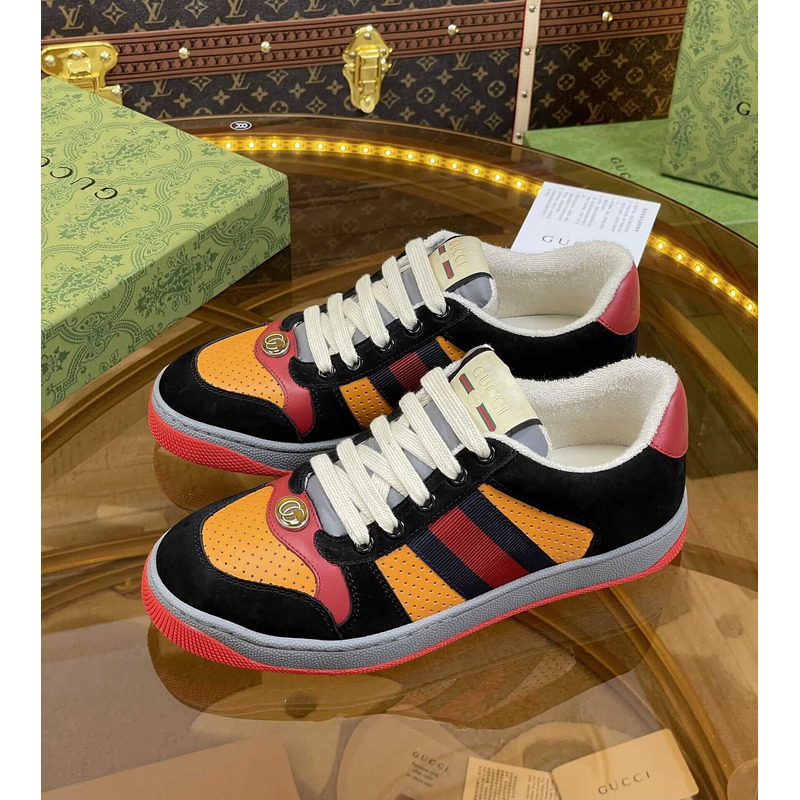 G*u*i screener sneakers black orange