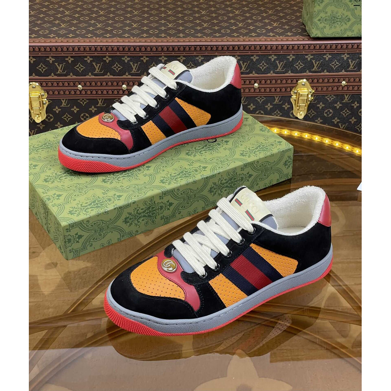 G*u*i screener sneakers black orange