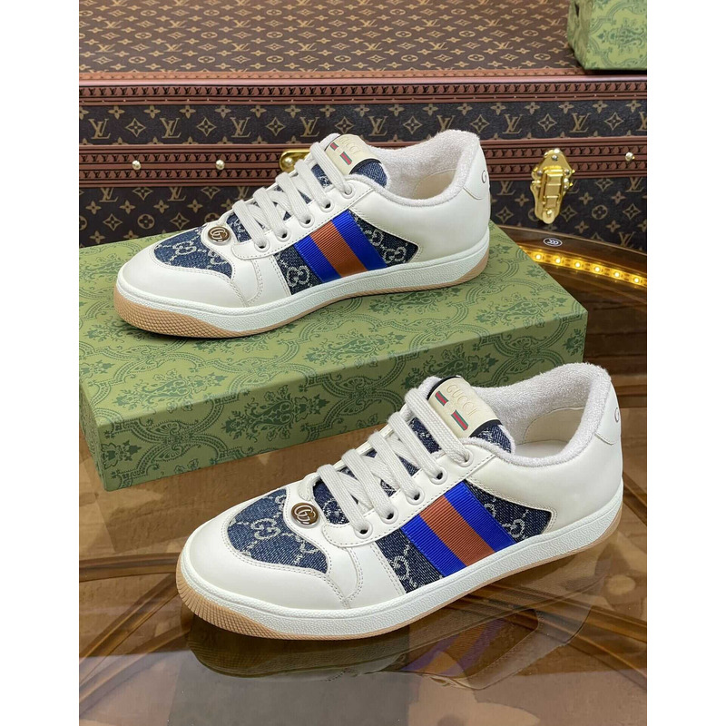 G*u*i screener sneakers white blue