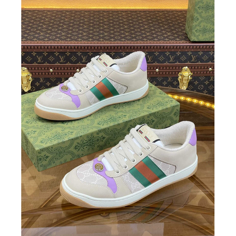 G*u*i screener sneakers white purple