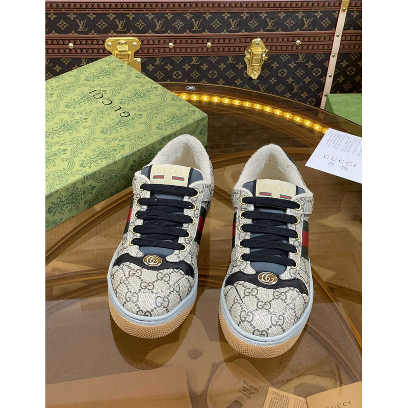 G*u*i screener lace-up sneakers monogram