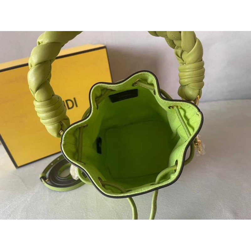 F**di mon tresor ff canvas mini bag lime green