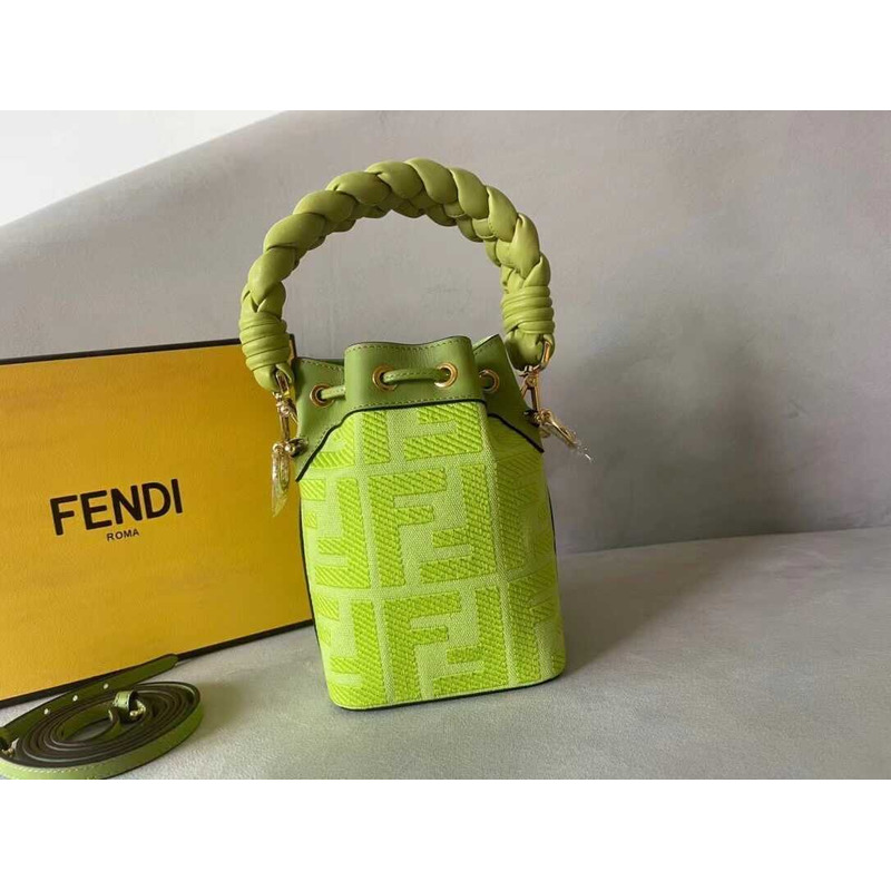 F**di mon tresor ff canvas mini bag lime green