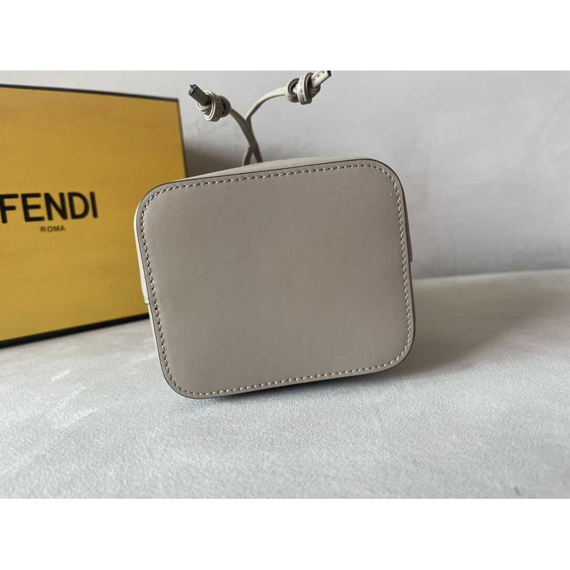 F**di mon tresor leather mini bag grey brown