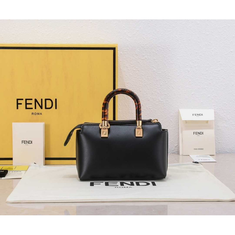 F**di by the way mini leather small boston bag black