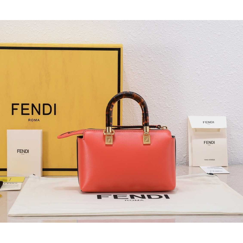 F**di by the way mini leather small boston bag pink