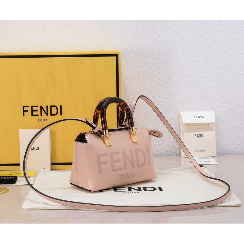 F**di by the way mini leather small boston bag light pink