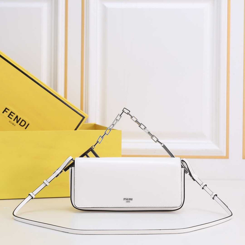 F**di first sight leather mini bag white