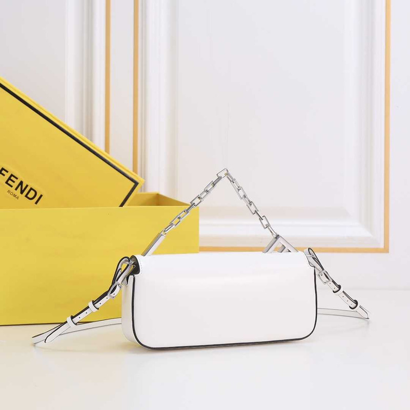 F**di first sight leather mini bag white