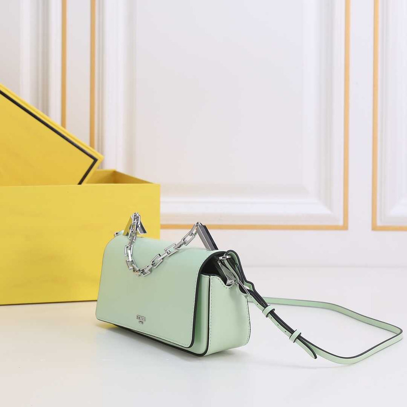 F**di first sight leather mini bag light green