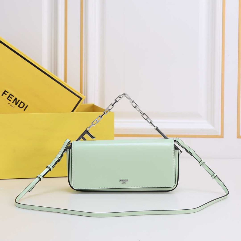 F**di first sight leather mini bag light green