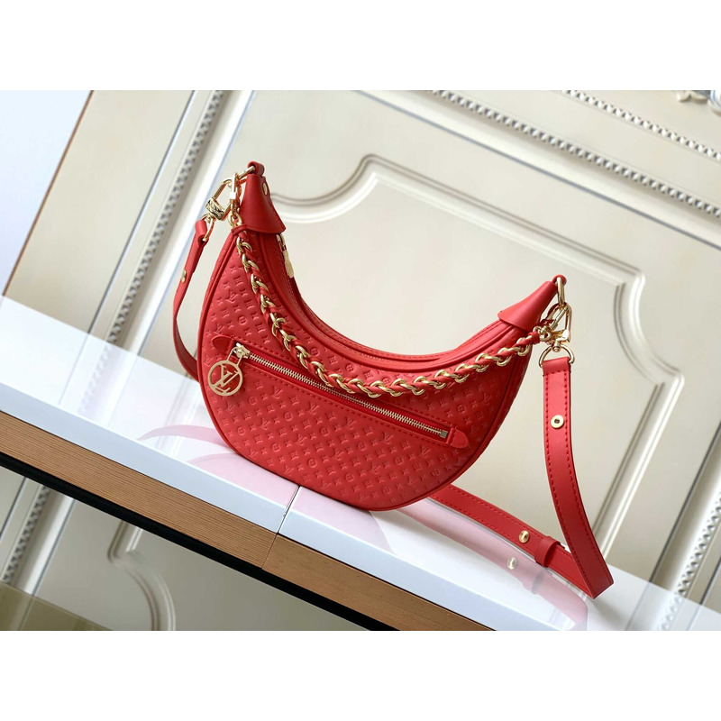 l**is V*t*n loop calfskin leather red