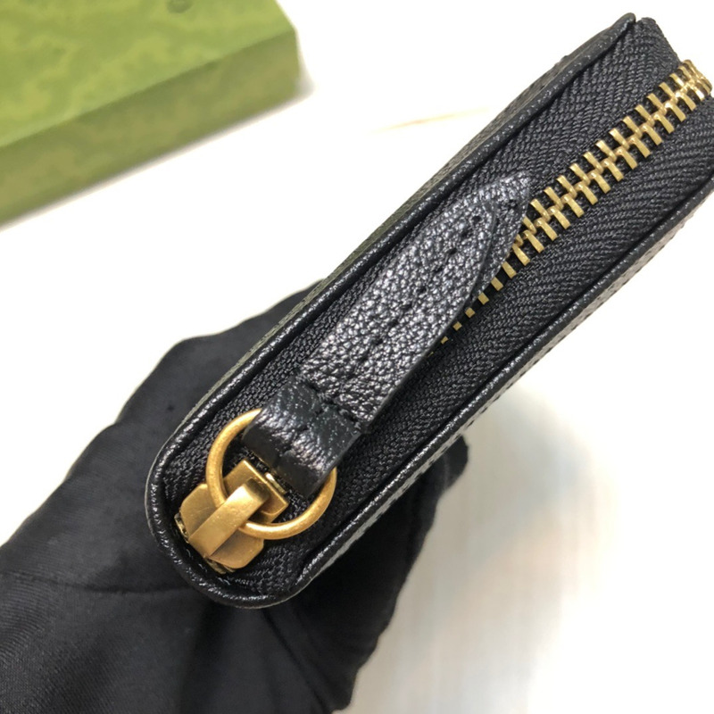 G*u*i  diana continental zip around leather wallet black