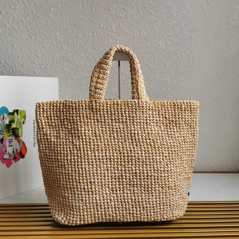 Pra*a raffia tote bag natural