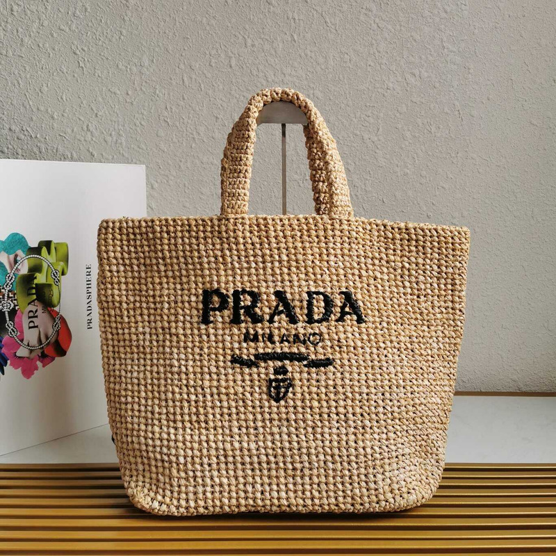 Pra*a raffia tote bag natural