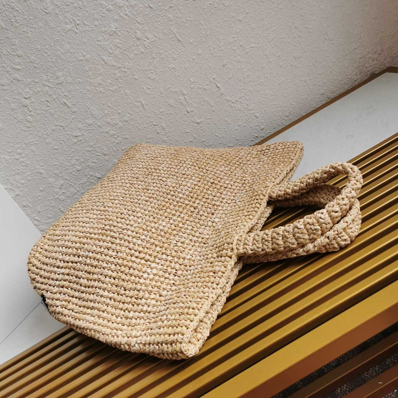 Pra*a raffia tote bag natural