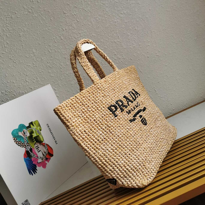 Pra*a raffia tote bag natural