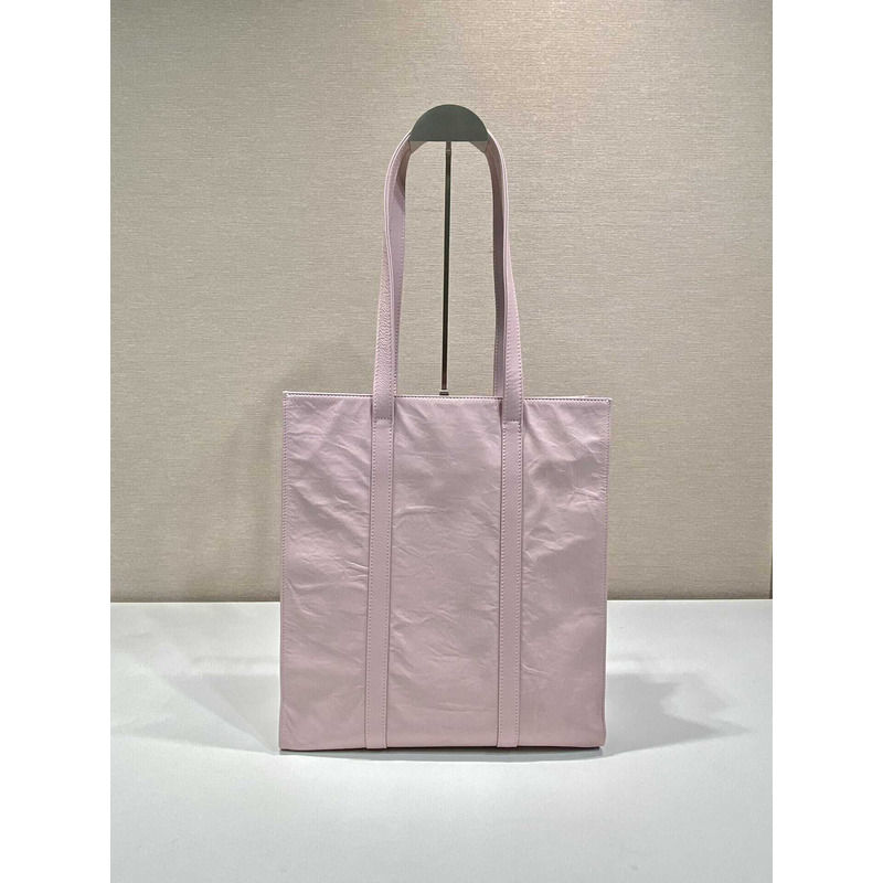 Pra*a logo-plaque tote bag pink