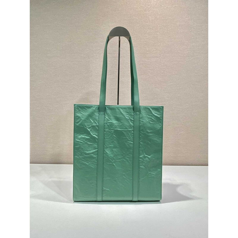 Pra*a logo-plaque tote bag green