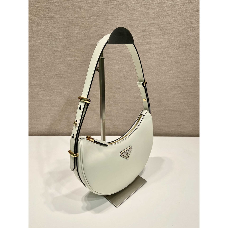 Pra*a leather shoulder bag white