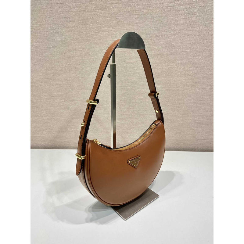 Pra*a leather shoulder bag brown