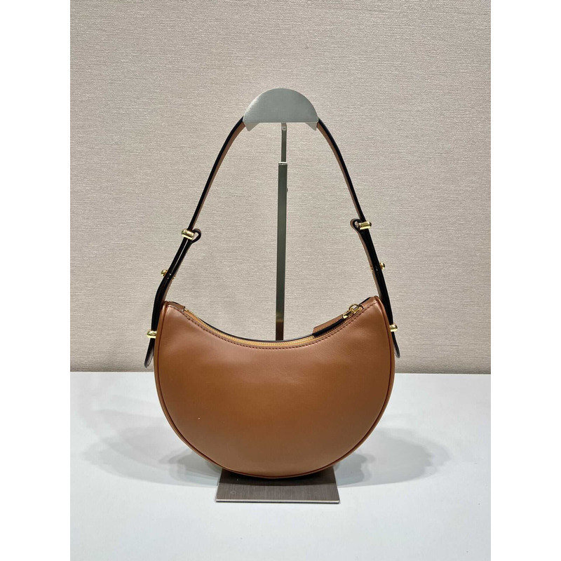 Pra*a leather shoulder bag brown