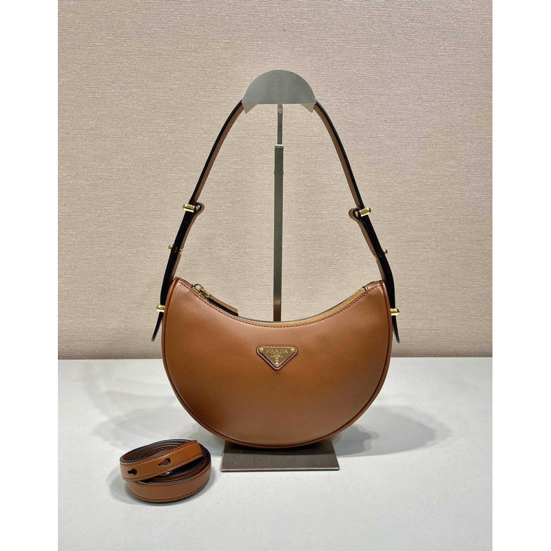 Pra*a leather shoulder bag brown